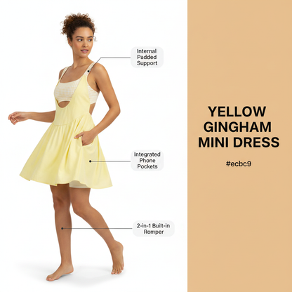 Yellow Gingham Mini Dress