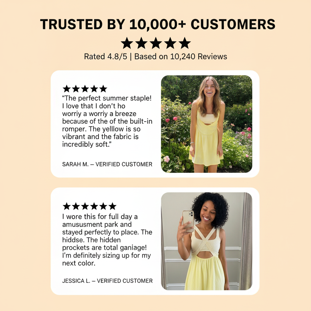 Yellow Gingham Mini Dress